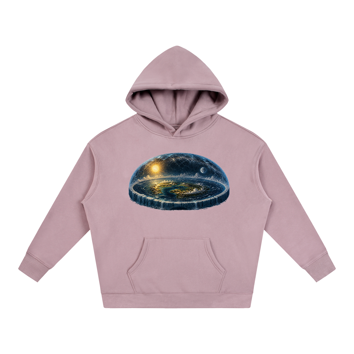 Flat Earth Oversize Fleeced Hoodie