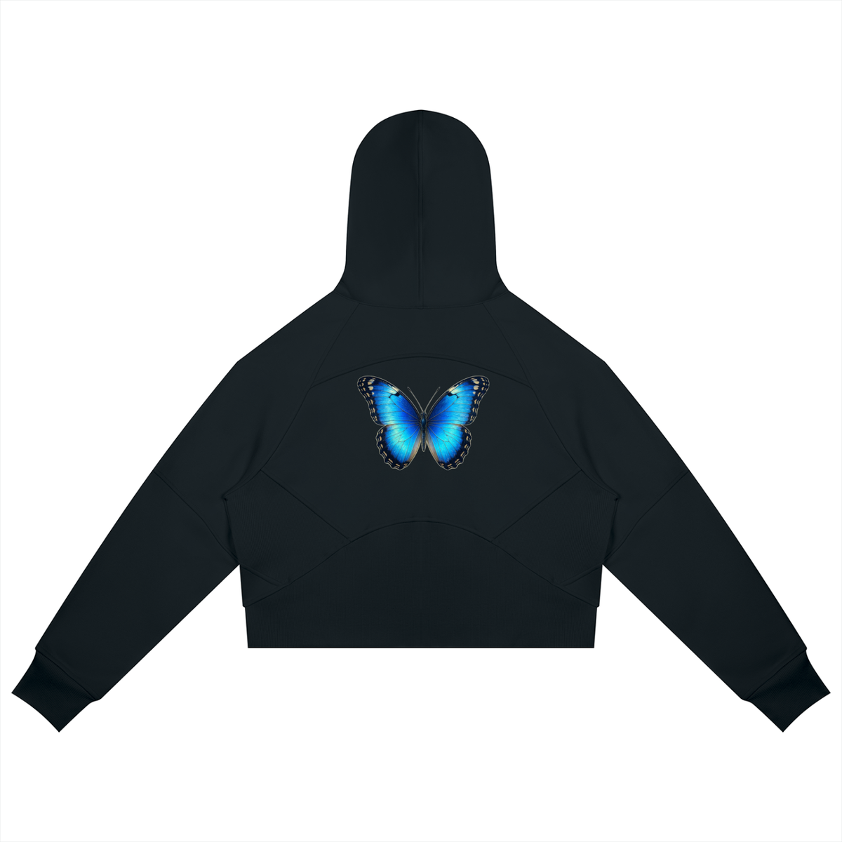 Butterfly Cropped Zip-Through Hoodie