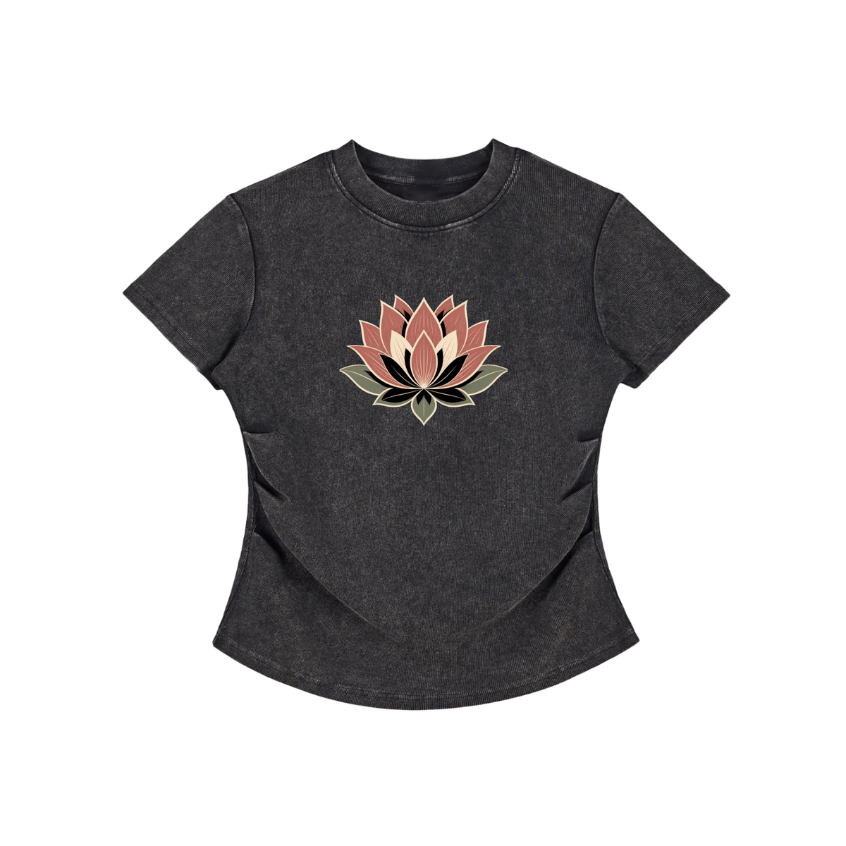 Lotus Vintage Washed Bodycon Cotton T-Shirt