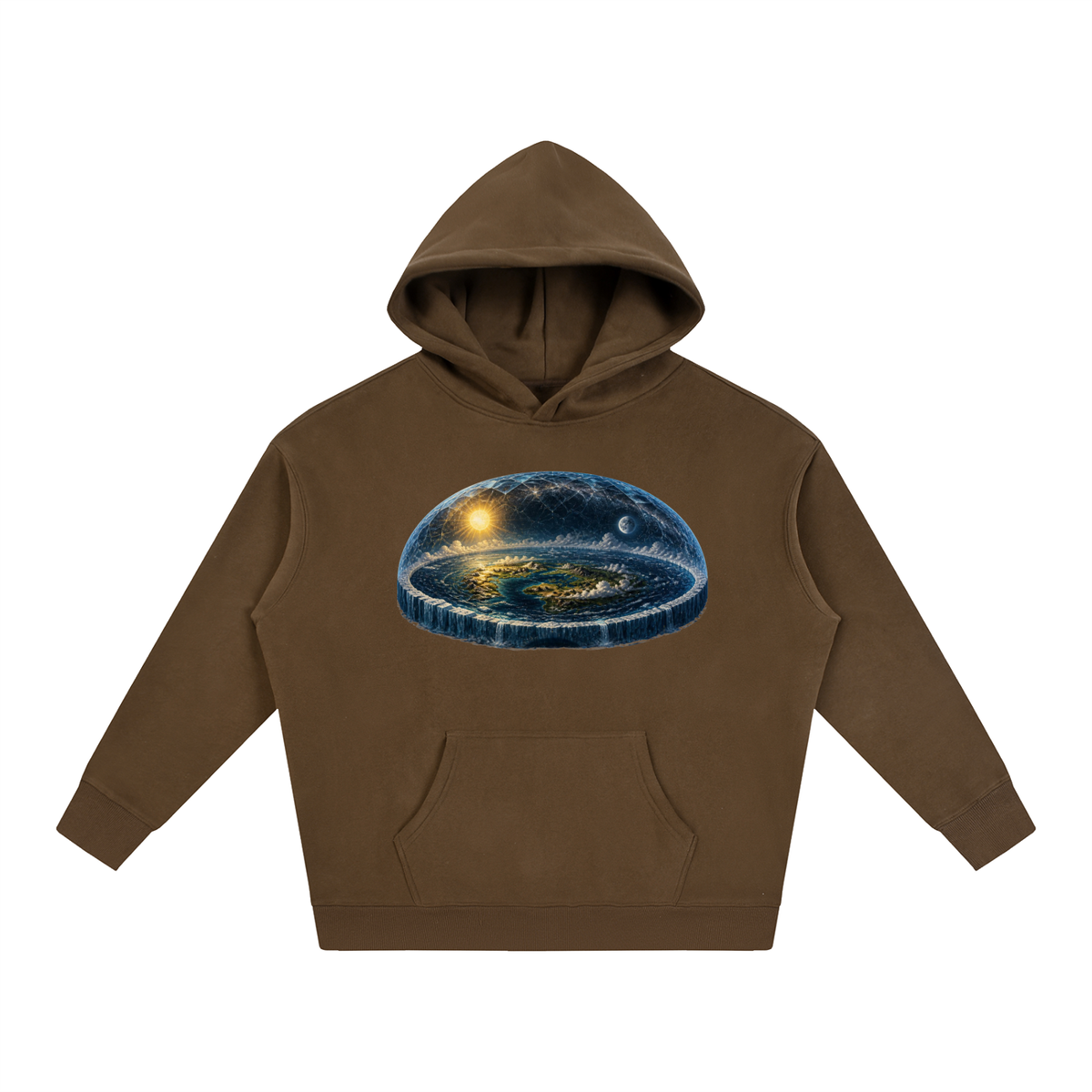 Flat Earth Oversize Fleeced Hoodie