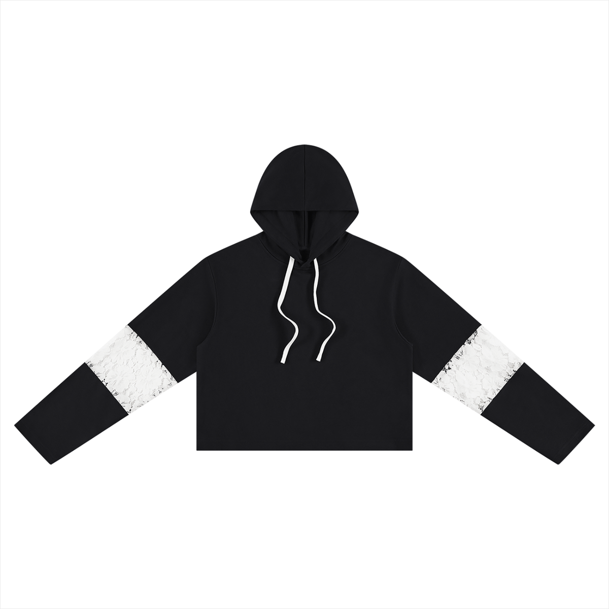 Behold, the Kingdom of God is Within You Women’s Cropped Lace-Panel Hoodie