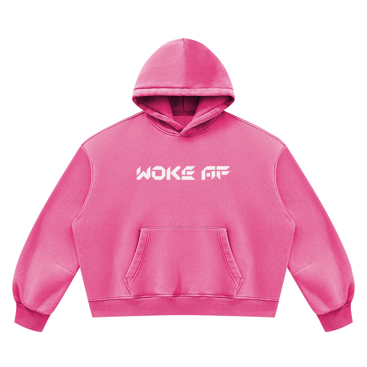 Woke AF Unisex Vintage Wash Boxy Fleece Hoodie
