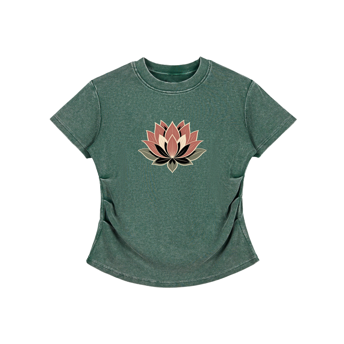 Lotus Vintage Washed Bodycon Cotton T-Shirt