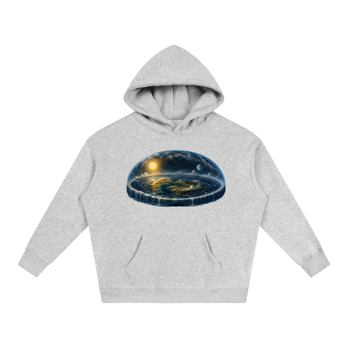 Flat Earth Oversize Fleeced Hoodie