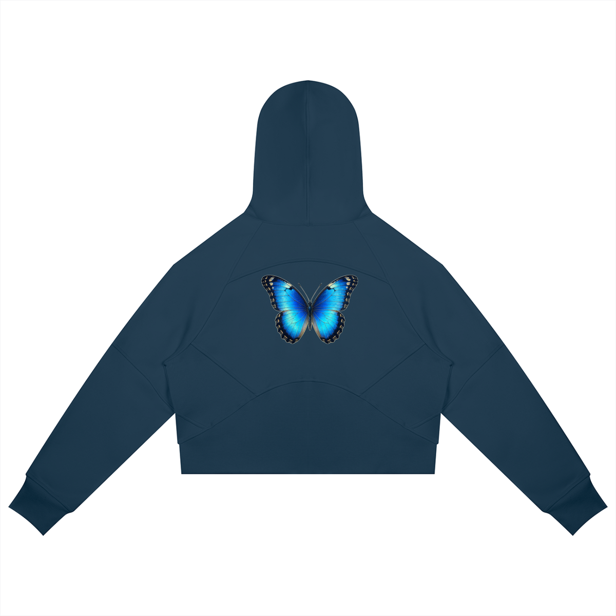 Butterfly Cropped Zip-Through Hoodie