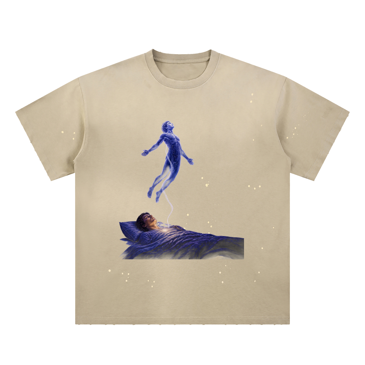 Astral Project Hand-Frayed Sunfade Paint Splatter T-Shirt