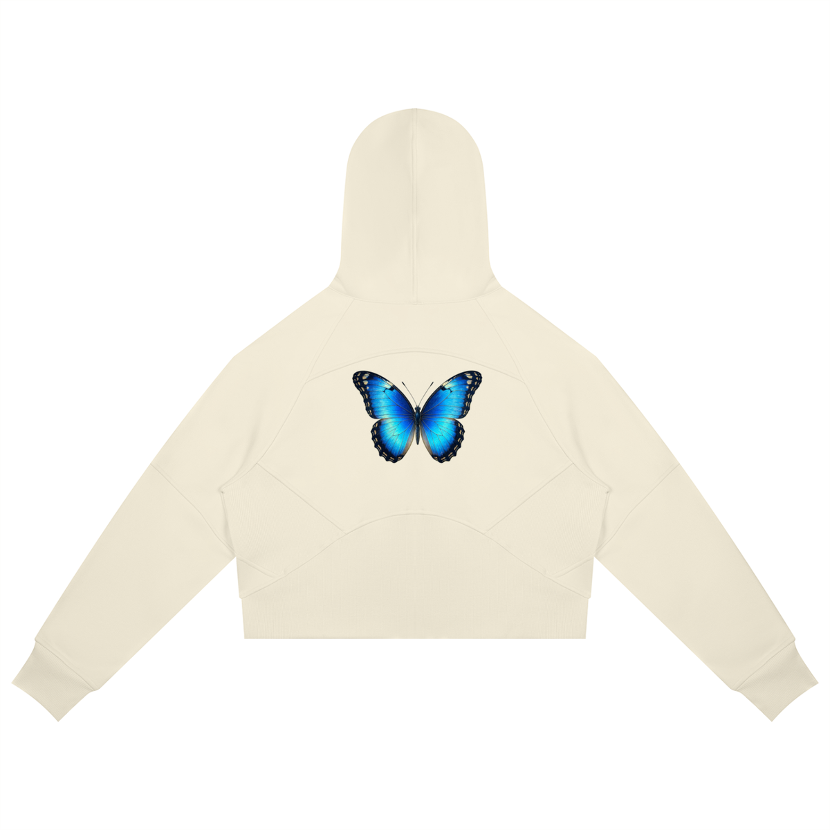 Butterfly Cropped Zip-Through Hoodie