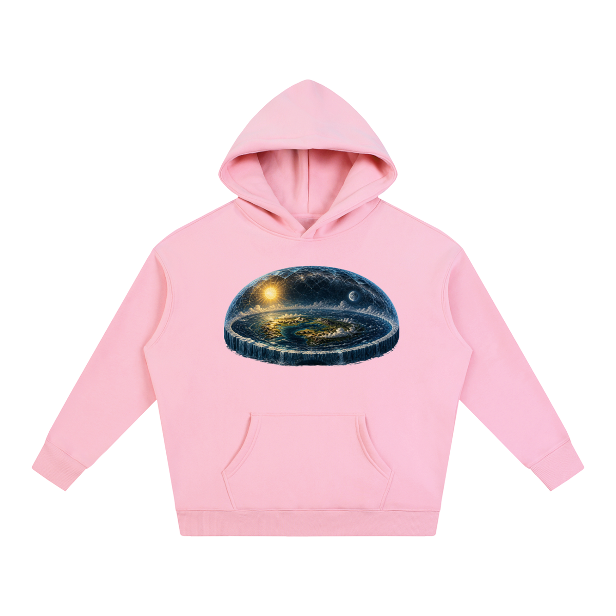 Flat Earth Oversize Fleeced Hoodie