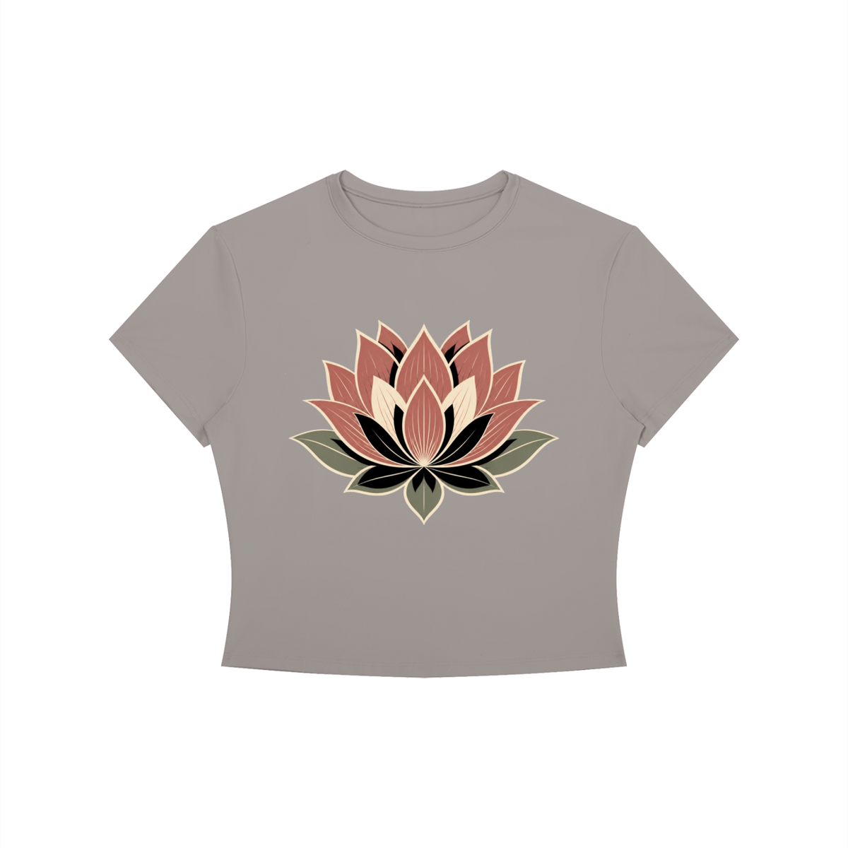 Lotus Women's Crewneck Crop T-Shirt