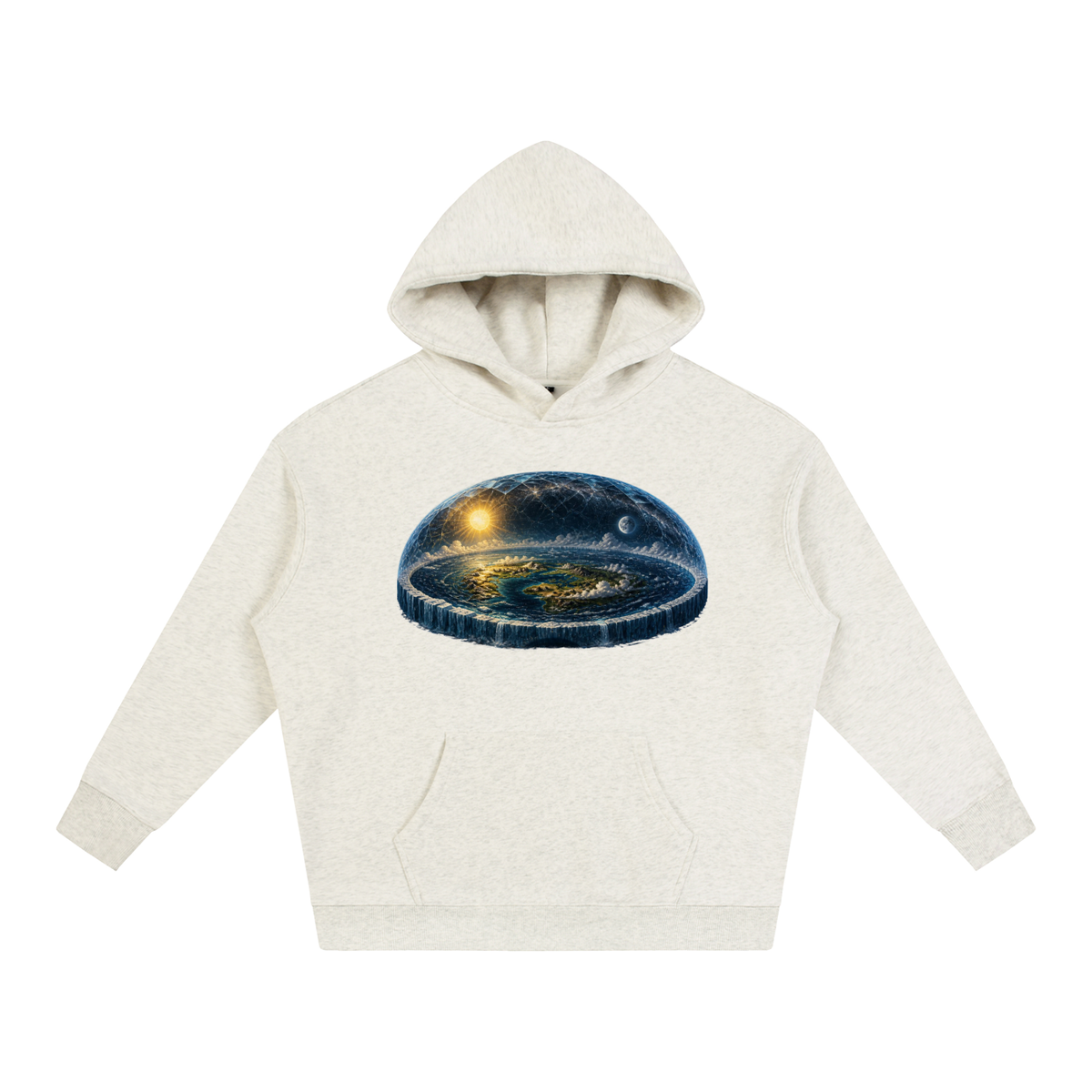 Flat Earth Oversize Fleeced Hoodie
