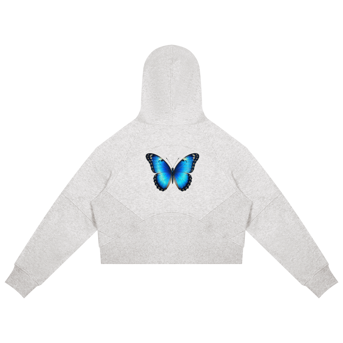Butterfly Cropped Zip-Through Hoodie