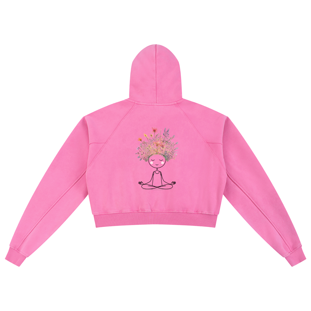 Meditate to Elevate Snow Washed Cropped Hoodie
