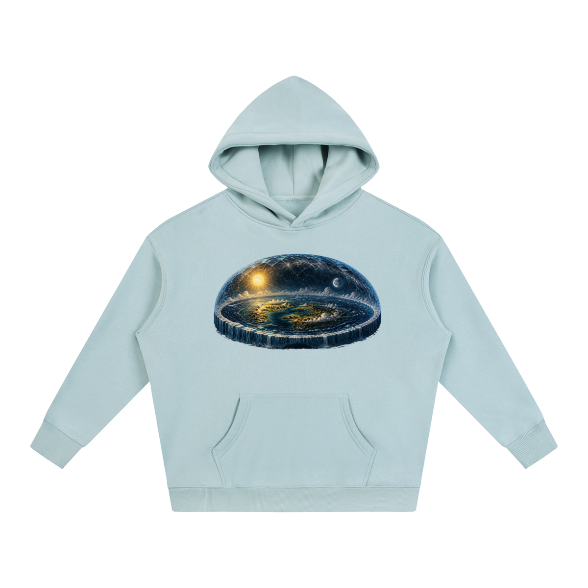 Flat Earth Oversize Fleeced Hoodie