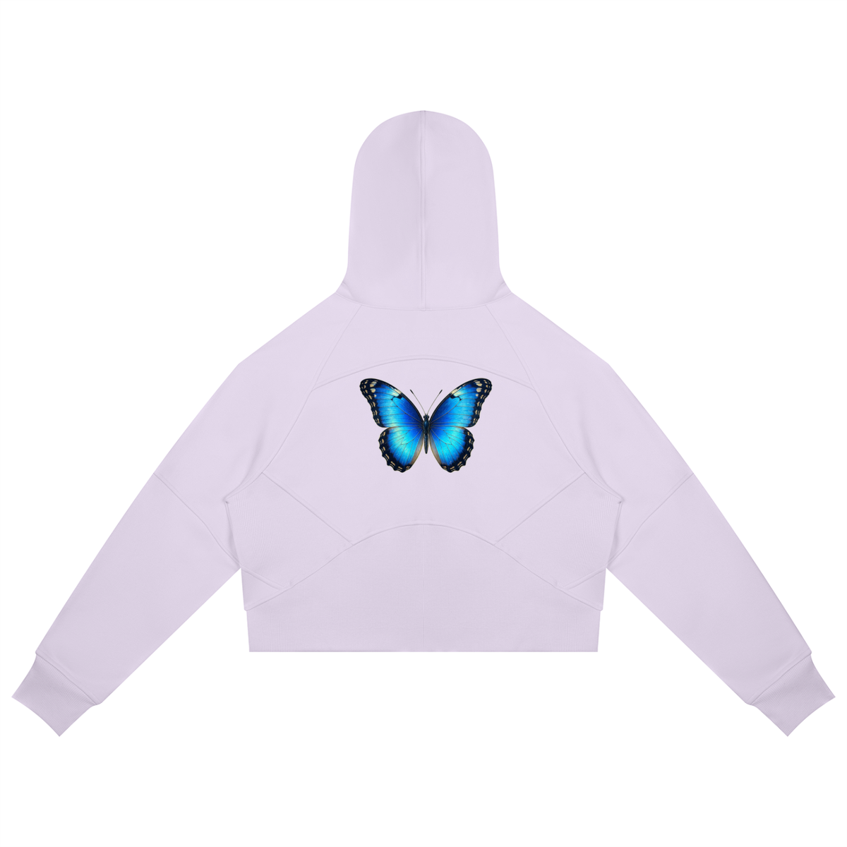 Butterfly Cropped Zip-Through Hoodie