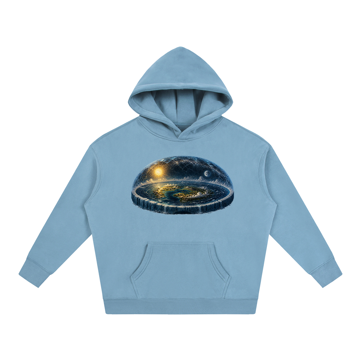Flat Earth Oversize Fleeced Hoodie