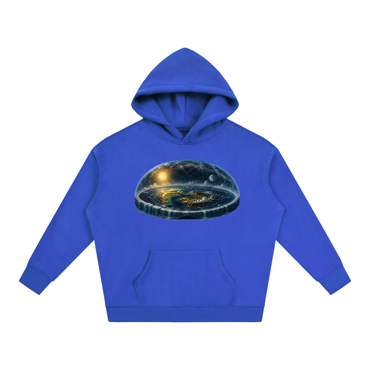 Flat Earth Oversize Fleeced Hoodie
