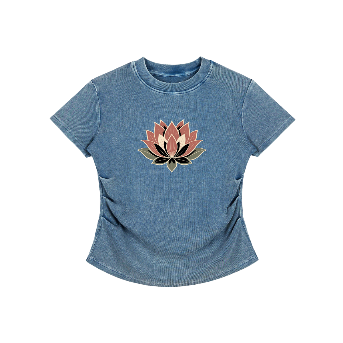 Lotus Vintage Washed Bodycon Cotton T-Shirt