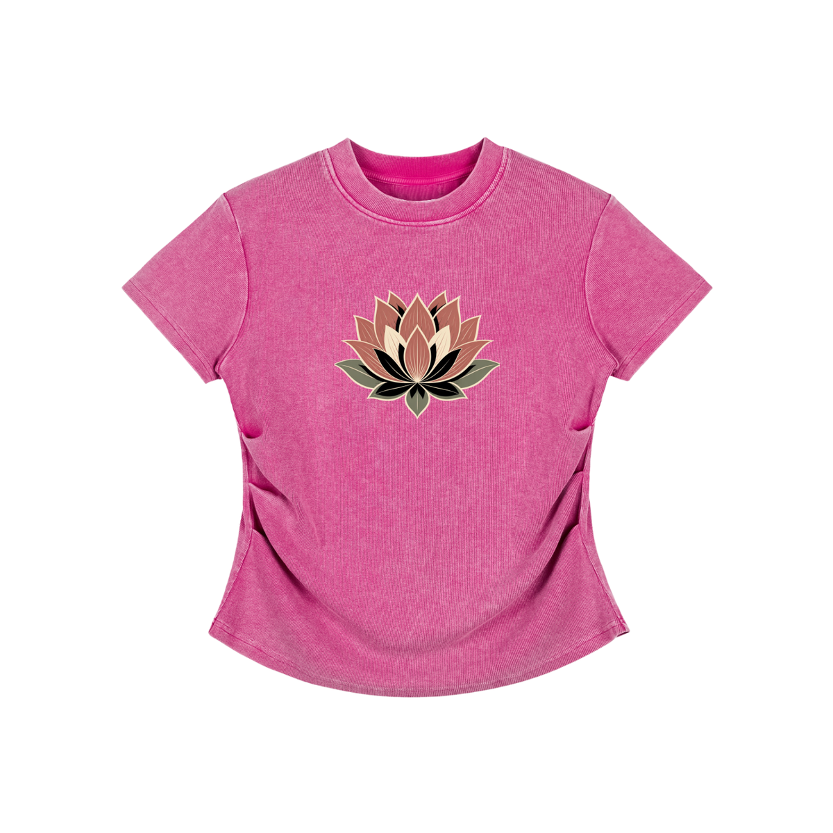 Lotus Vintage Washed Bodycon Cotton T-Shirt