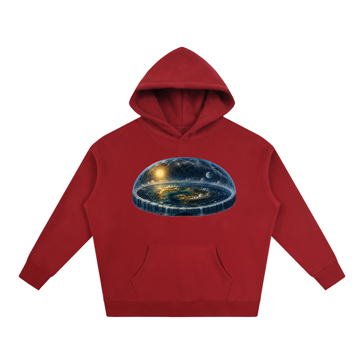 Flat Earth Oversize Fleeced Hoodie