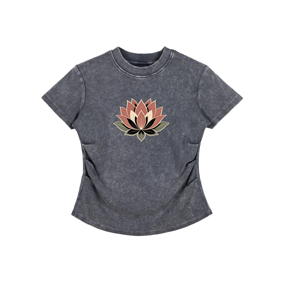 Lotus Vintage Washed Bodycon Cotton T-Shirt