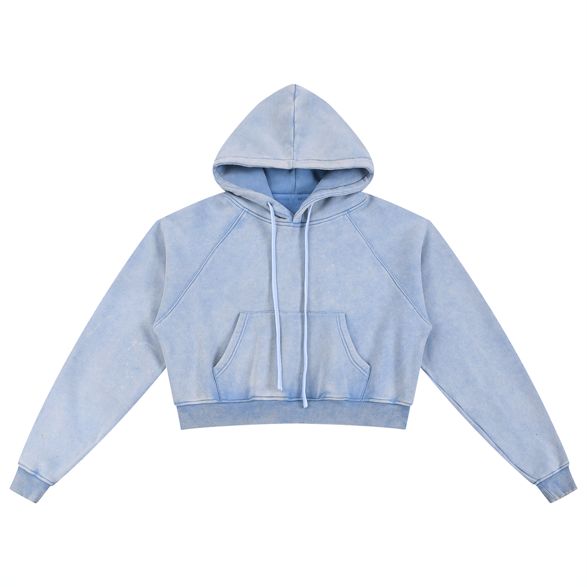 Meditate to Elevate Snow Washed Cropped Hoodie