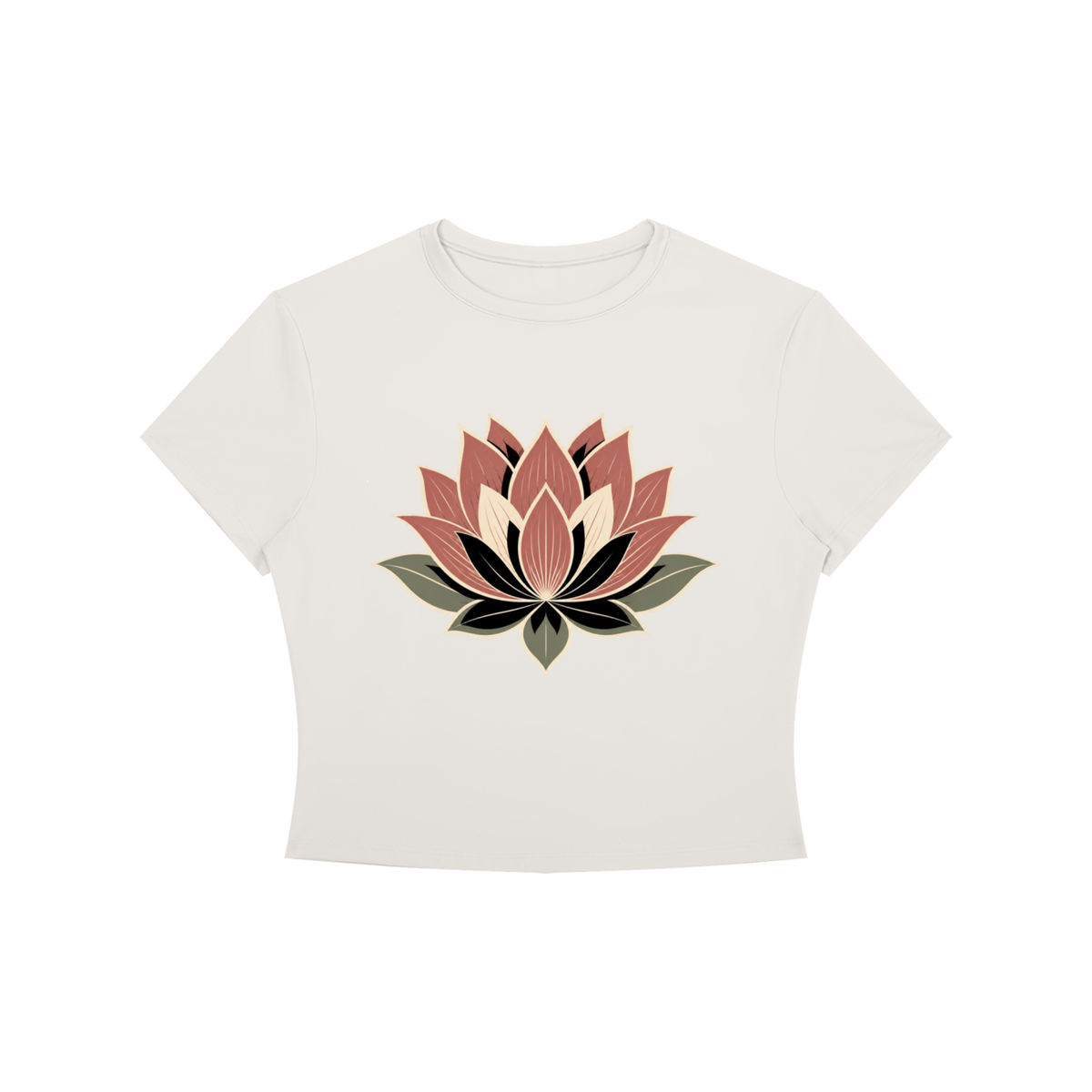 Lotus Women's Crewneck Crop T-Shirt