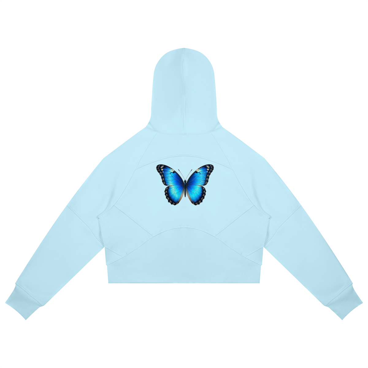 Butterfly Cropped Zip-Through Hoodie