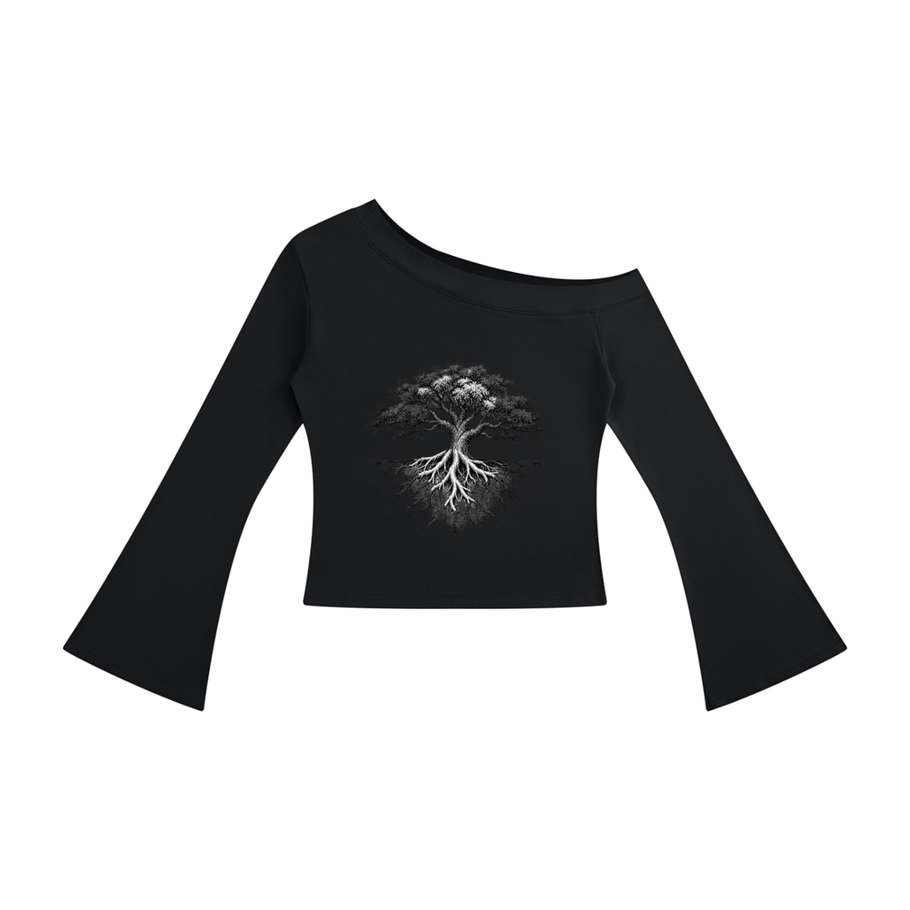 As Above, So Below Women's Off-Shoulder Bell Sleeve T-Shirt