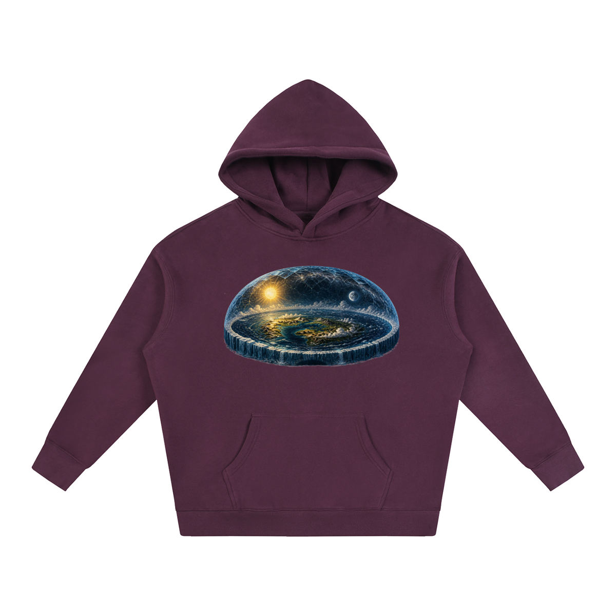 Flat Earth Oversize Fleeced Hoodie