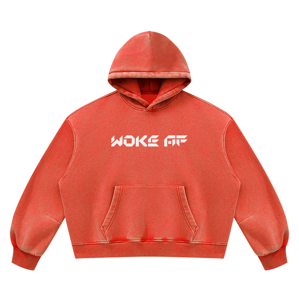 Woke AF Unisex Vintage Wash Boxy Fleece Hoodie