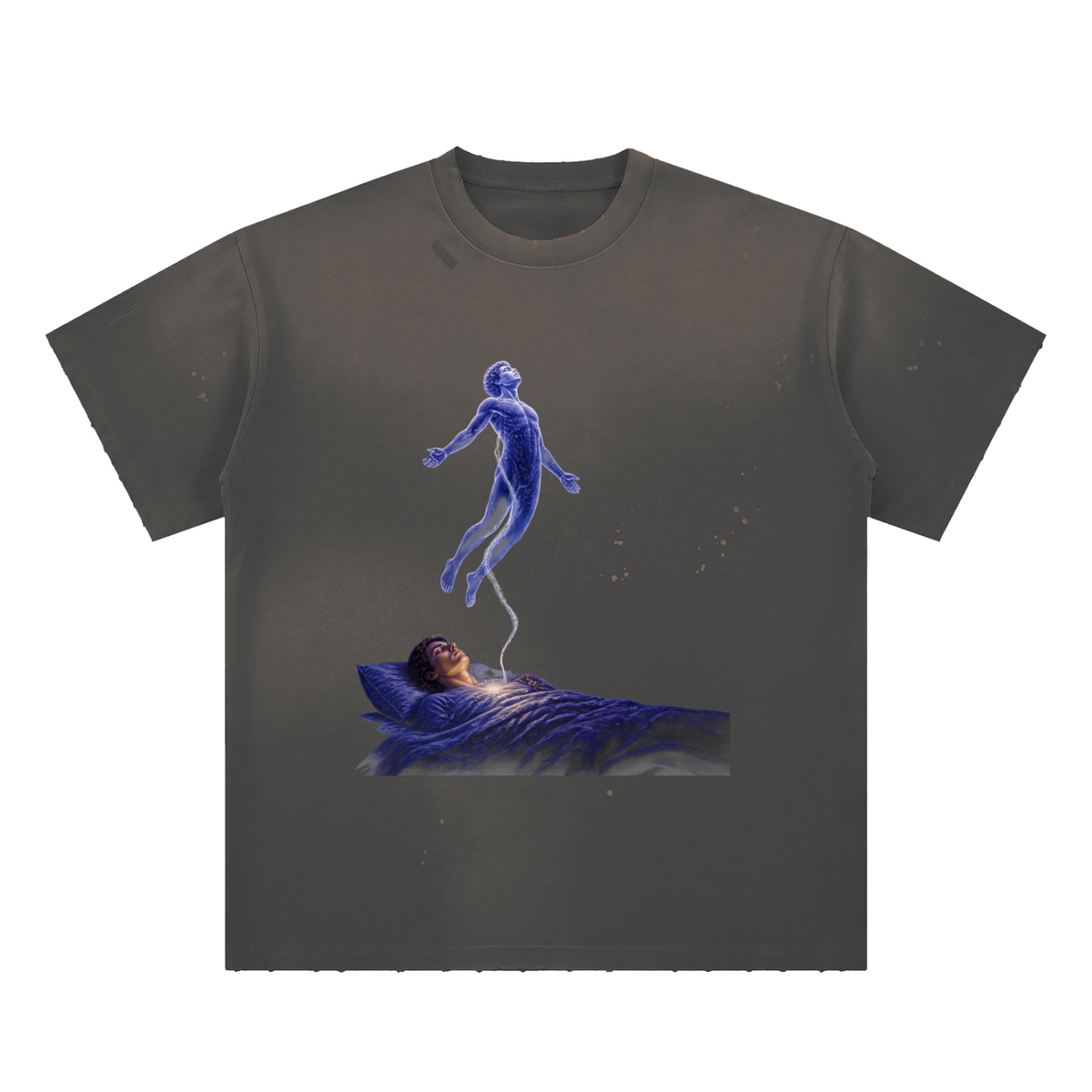Astral Project Hand-Frayed Sunfade Paint Splatter T-Shirt