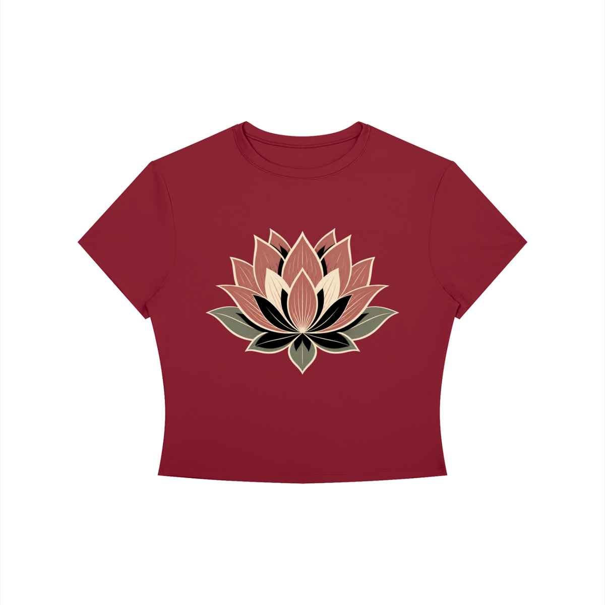 Lotus Women's Crewneck Crop T-Shirt